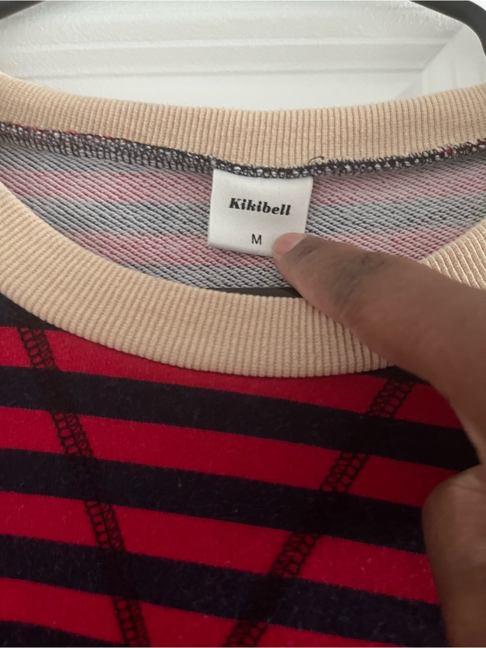 Women’s Red and Black Striped Sweater - Medium